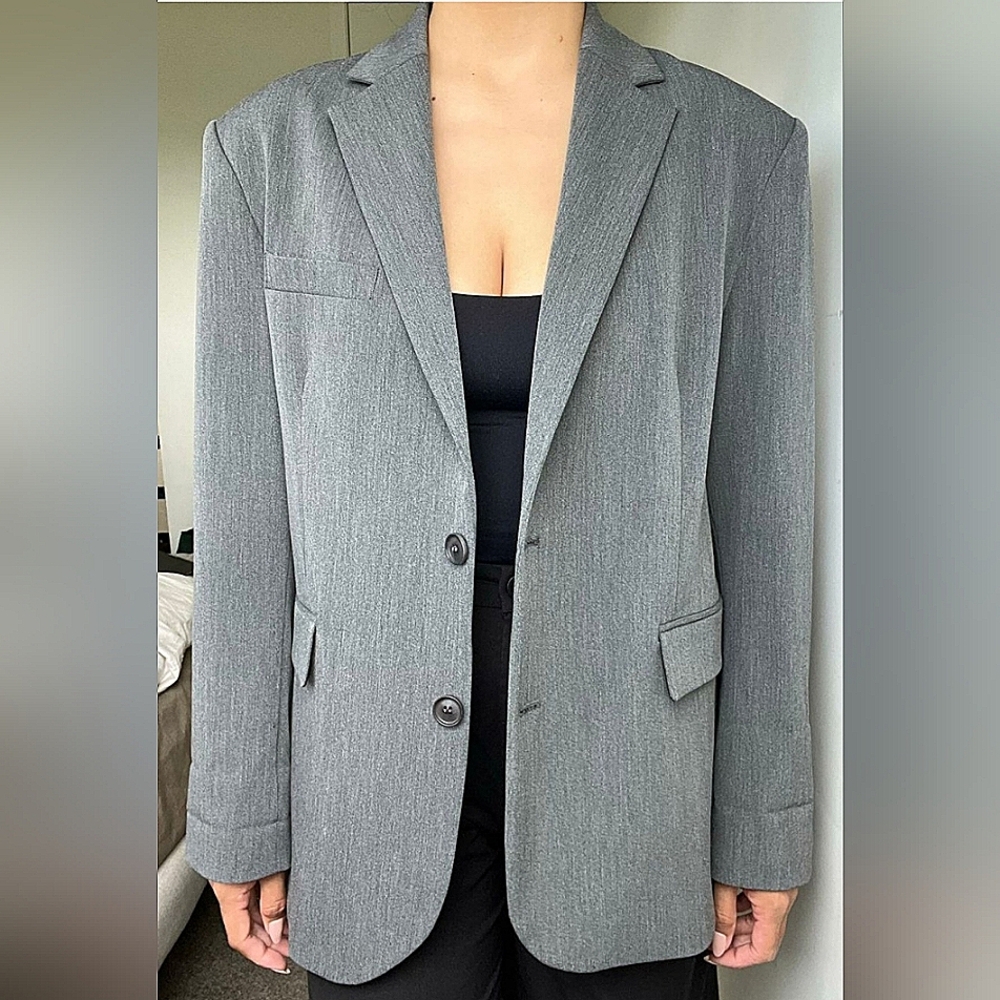 Djerf Avenue Forever Single-Breasted Blazer City Classic Formal Neutral - Picture 10 of 16